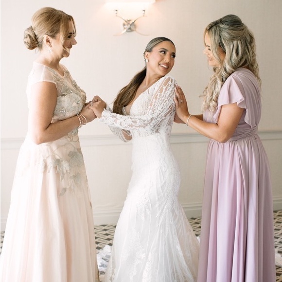 Beautiful Champagne Embroidered Mother of The Bride Evening Dress - Picture 7 of 7